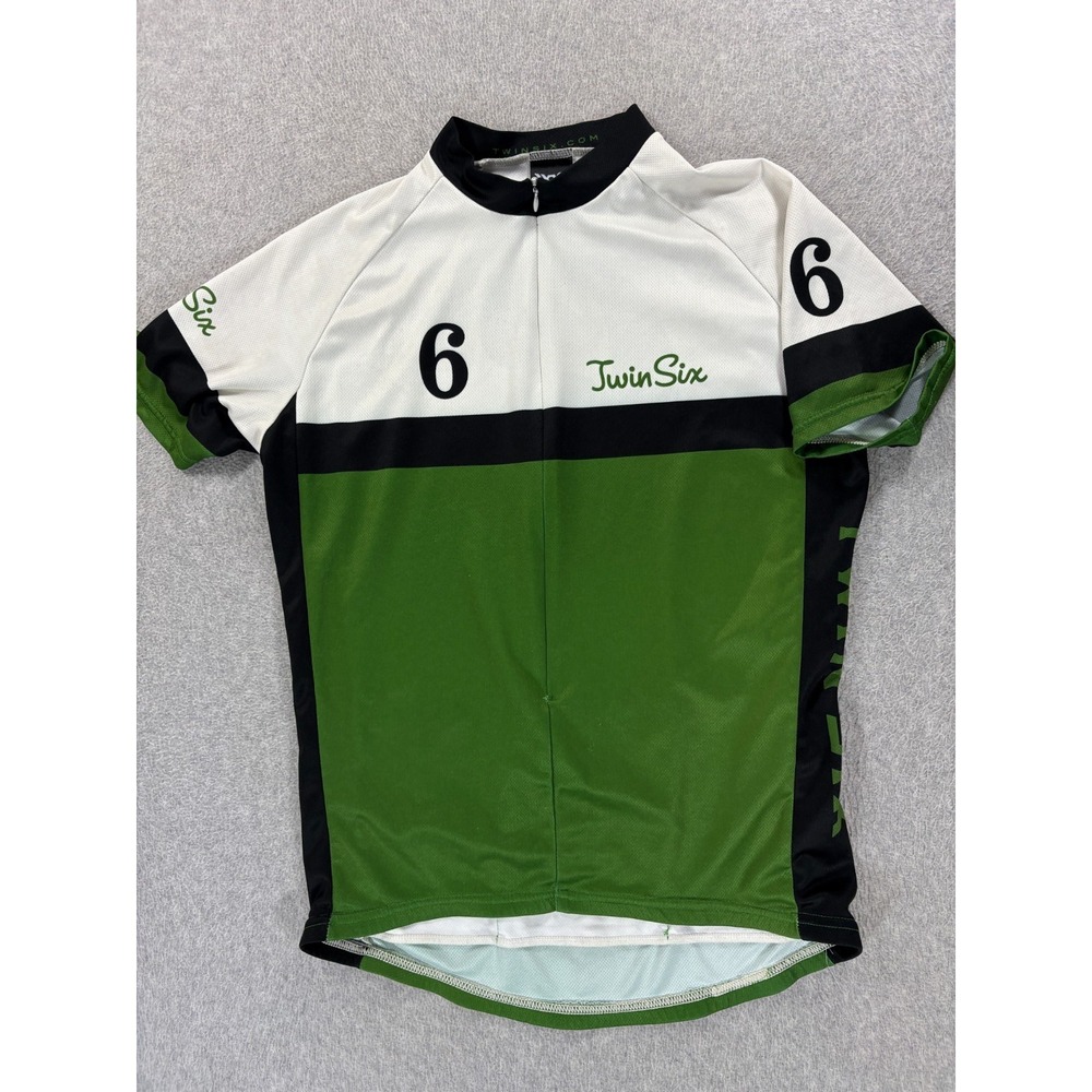 Twin Six 3/4 Zip Short Sleeve Cycling Jersey (Men's Large) Green